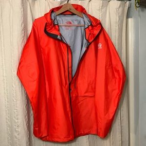 The North Face red hooded windbreaker
